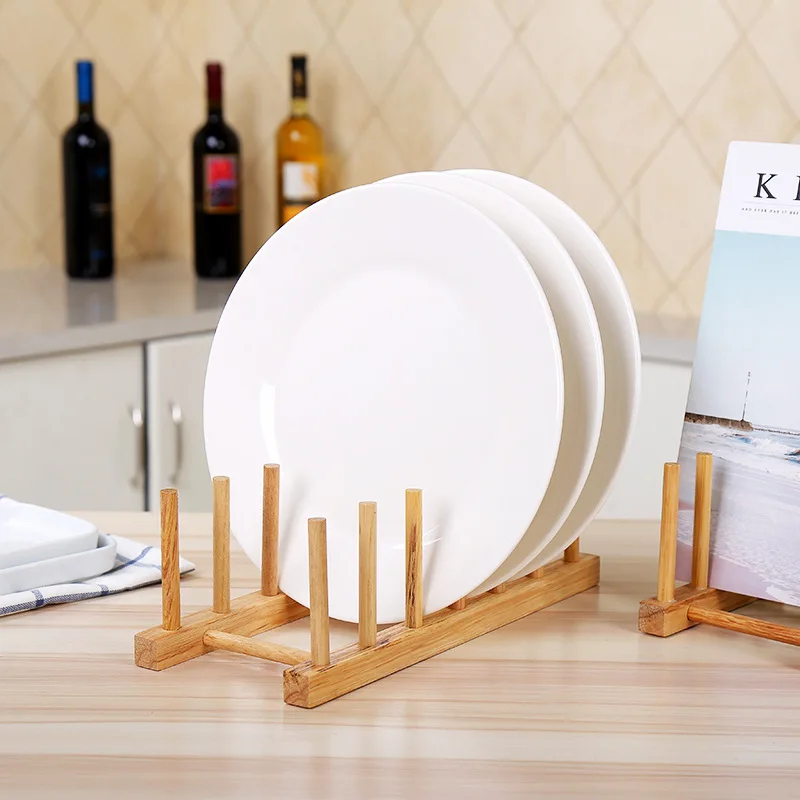 

DIY Bamboo Drainer Wooden Dish Rack Plates Holder Kitchen Storage Cabinet Organizer For Dish/Cutting Board/Plate/Cup/Pot Lid