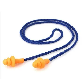 10Pcs Soft Silicone Corded Ear Plug Protector Reusable Hearing Protection Noise Reduction Safe Work Comfortable Earplugs Earmuff 1