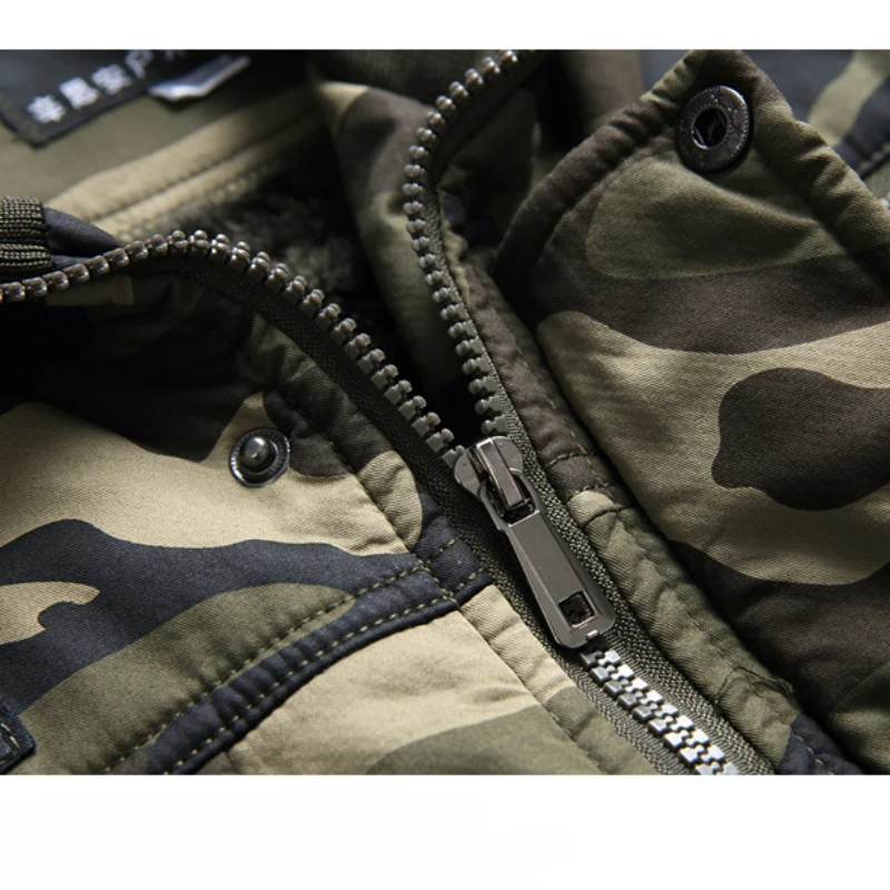 Multi Pocket Thicken Tactical Camo Set Mens Outdoor Wear-resistant Warm Training Suit Windproof Combat Hooded Working Clothes 6