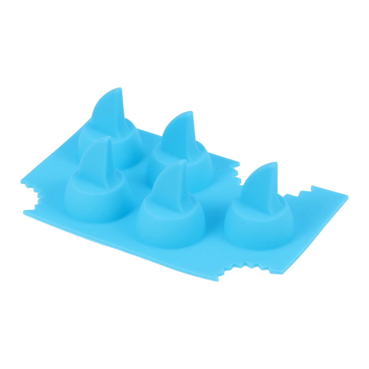 Silicone Shark Fin Ice Cube Tray DIY Ice Making Mold Creative Kitchen Accessories (Blue)