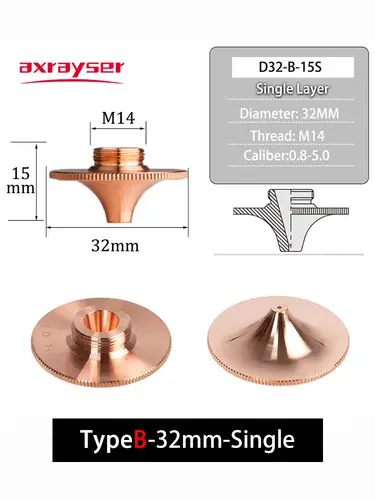 All Types Laser Nozzles Fiber Cutting Machine Double/Single Dia.28/D32mm for Raytools Precitec WSX HSG Bodor HANS Laser Head - Image 16