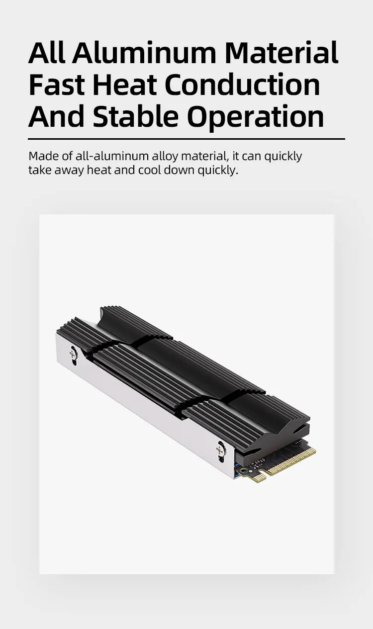 M2-9 M.2 2280 SSD Heatsink, Double-Sided Heat Sink, with Thermal Silicone Pad fo