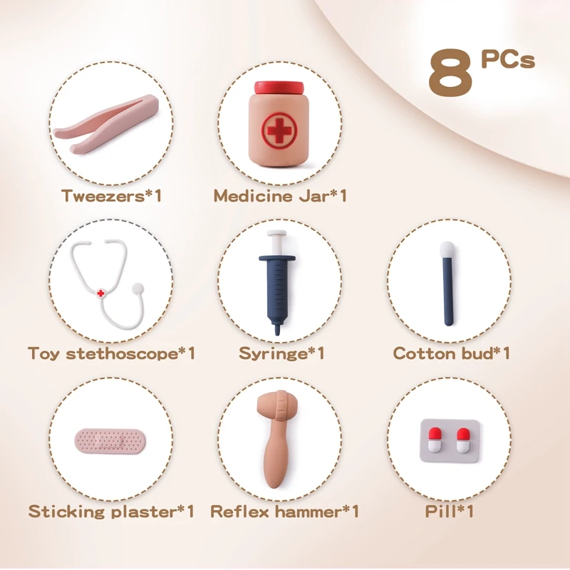 Children Doctor Toy Set Silicone Simulation Medical Box Montessori Toy Baby Play House Games Educational Toy Kid Christmas Gifts 2
