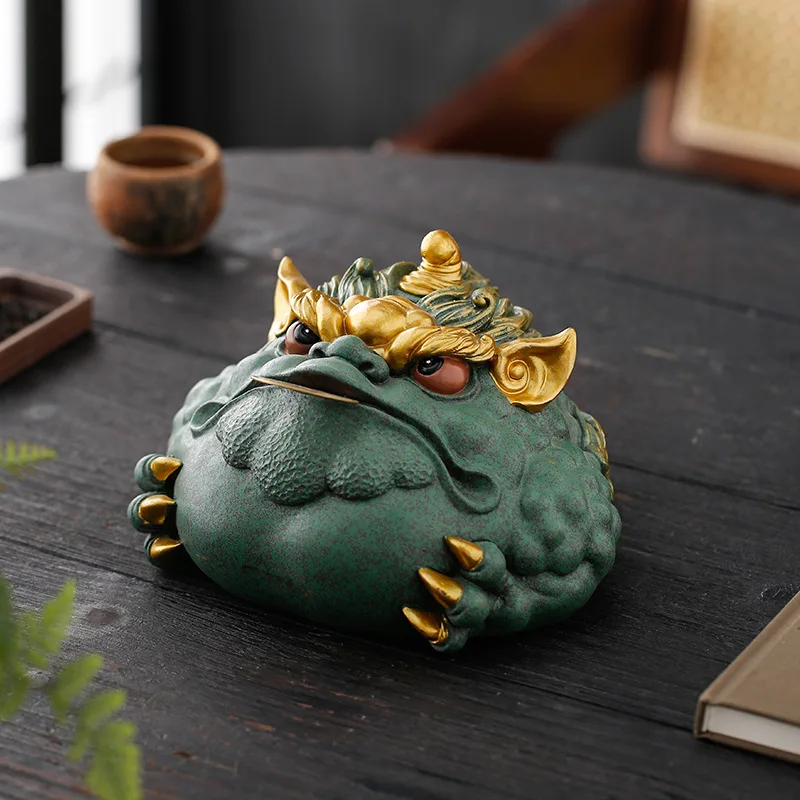 

Креативный талисман Zhaocai Jintoad, китайское украшение стола, трехногая Жаба, домашнее ландшафтное украшение, чайное украшение для домашнего животного