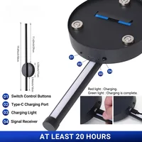 แม่เหล็กชาร์จ 50 โคมไฟติดผนังสีดําทองสําหรับห้องนั่งเล่นห้องนอนห้องโถงศึกษาบันได Cloakroom LED สายไฟฟรี 4