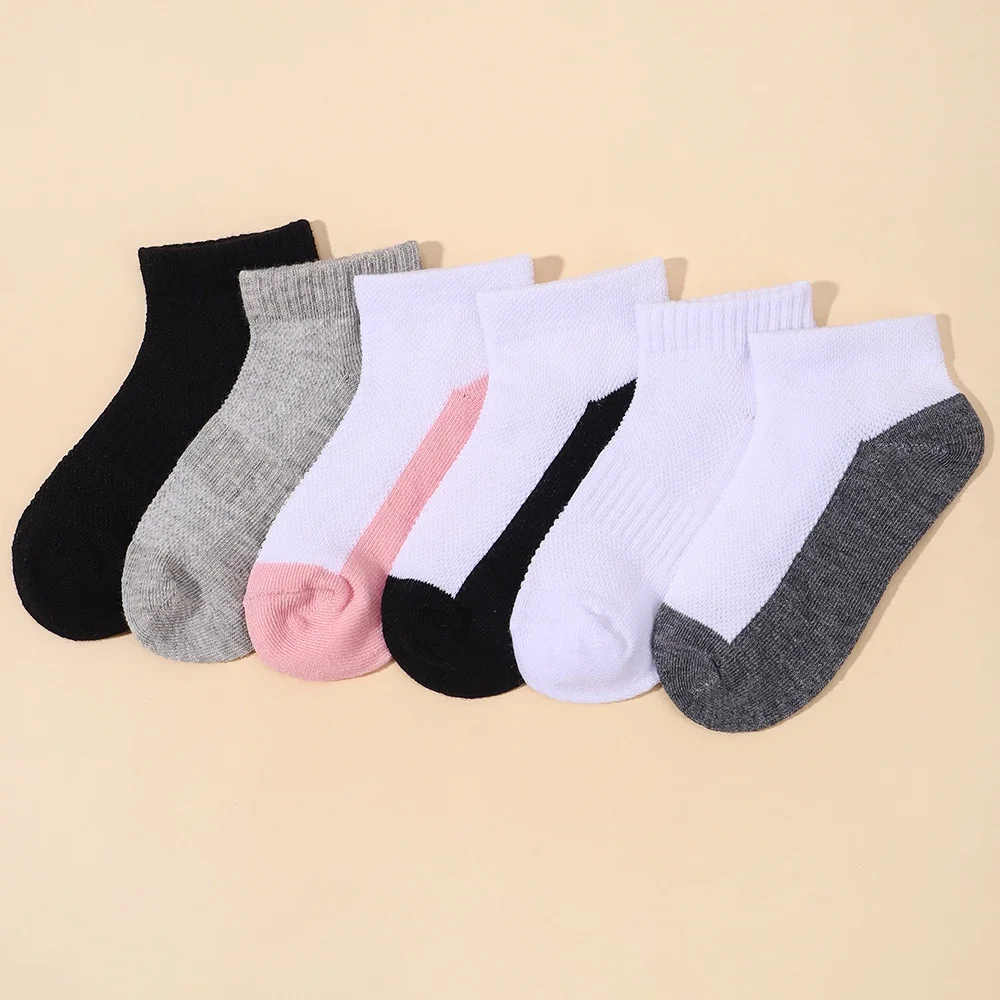 

5 Pairs of Children's Cotton Socks Baby Girl Boy Soft Breathable Suitable for 3~5Y Kids Casual Mesh Socks Toddler Accessories