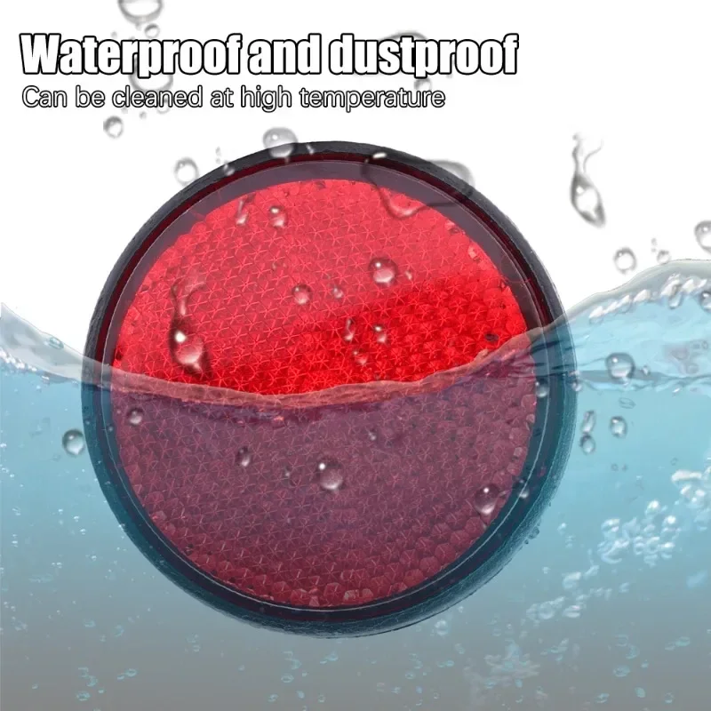 Motorcycle Reflector Electric Vehicle Bicycle Waterproof Dustproof Night Warning Circular Reflector 6mm Hexagonal Screw Fixation