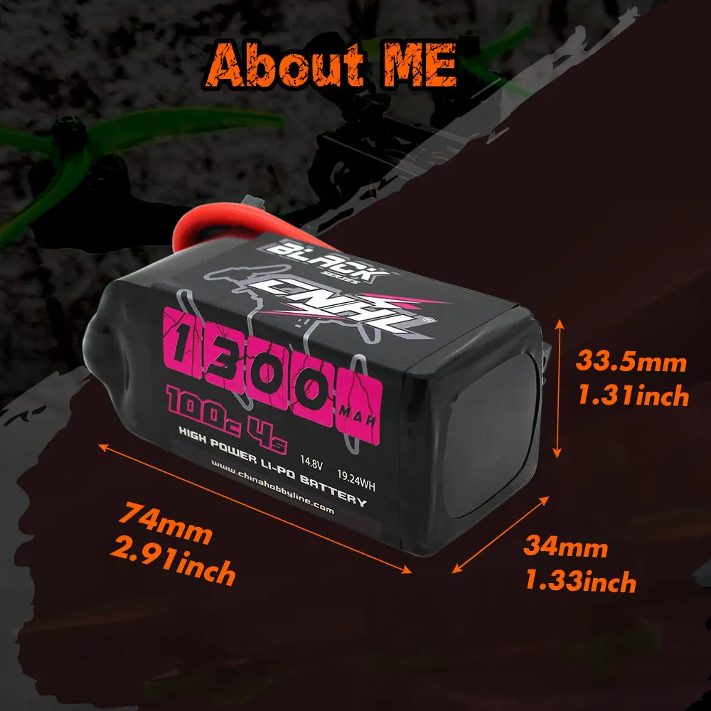 4PCS CNHL 14.8V 4S Lipo Battery For FPV Drone, ME 33.Smm 1.31inch 34mm 1.33inch EZE daida