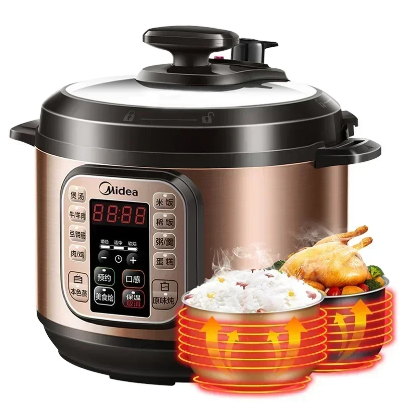 Midea Electric Pressure Cooker Household Intelligent High Voltage Electric Rice Cooker 5L Kitchen Appliances