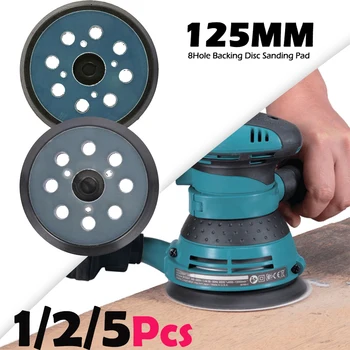 125mm 5 Inch Sander Pad 8-Holes 3/4 Nails Sanding Disc Pad Loop Sanding Backing Pads for Electric Orbital Sander Polishing 1/5Pc