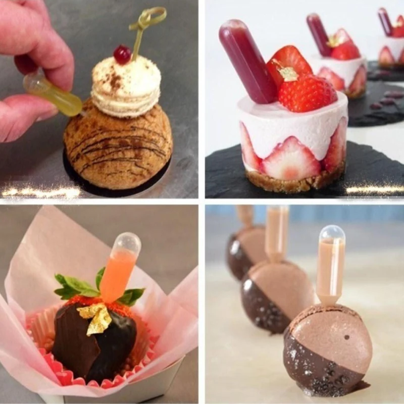 50pcs 4ml Sauce Droppers For Cupcakes Mini Plastic Squeeze Transfer Pipettes Ice Cream Pastries Stuffed Dispenser Dessert Tools