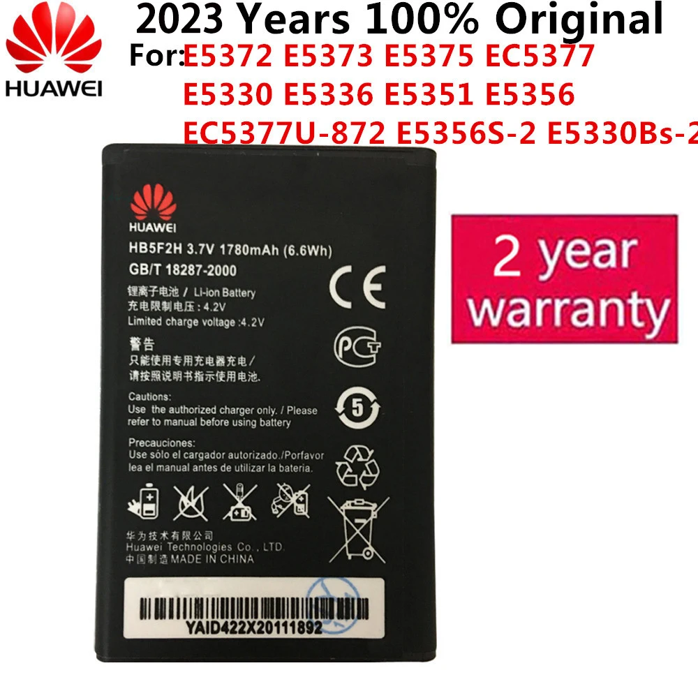 3.7V 1780Mah Hb5F2H Per Huawei E5372 E5373 E5375 Ec5377 E5330 E5336 E5351 E5356 Ec5377U-872 E5356S-2 E5330Bs-2 Batteria