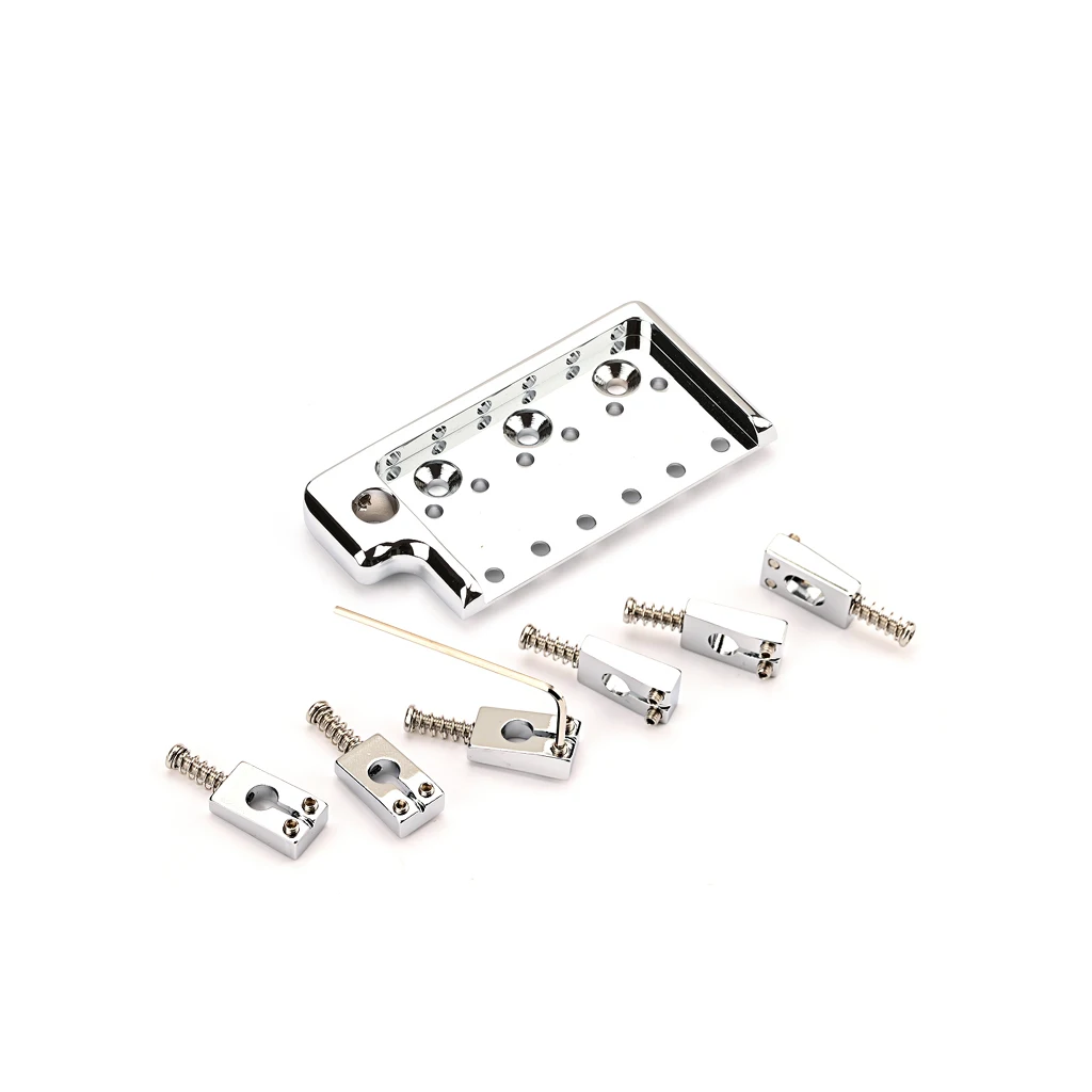 

6 String pls Tremolo Bridge Plate and saddle for Fender Stratocaster Strat Electric Guitar System Parts Nickel