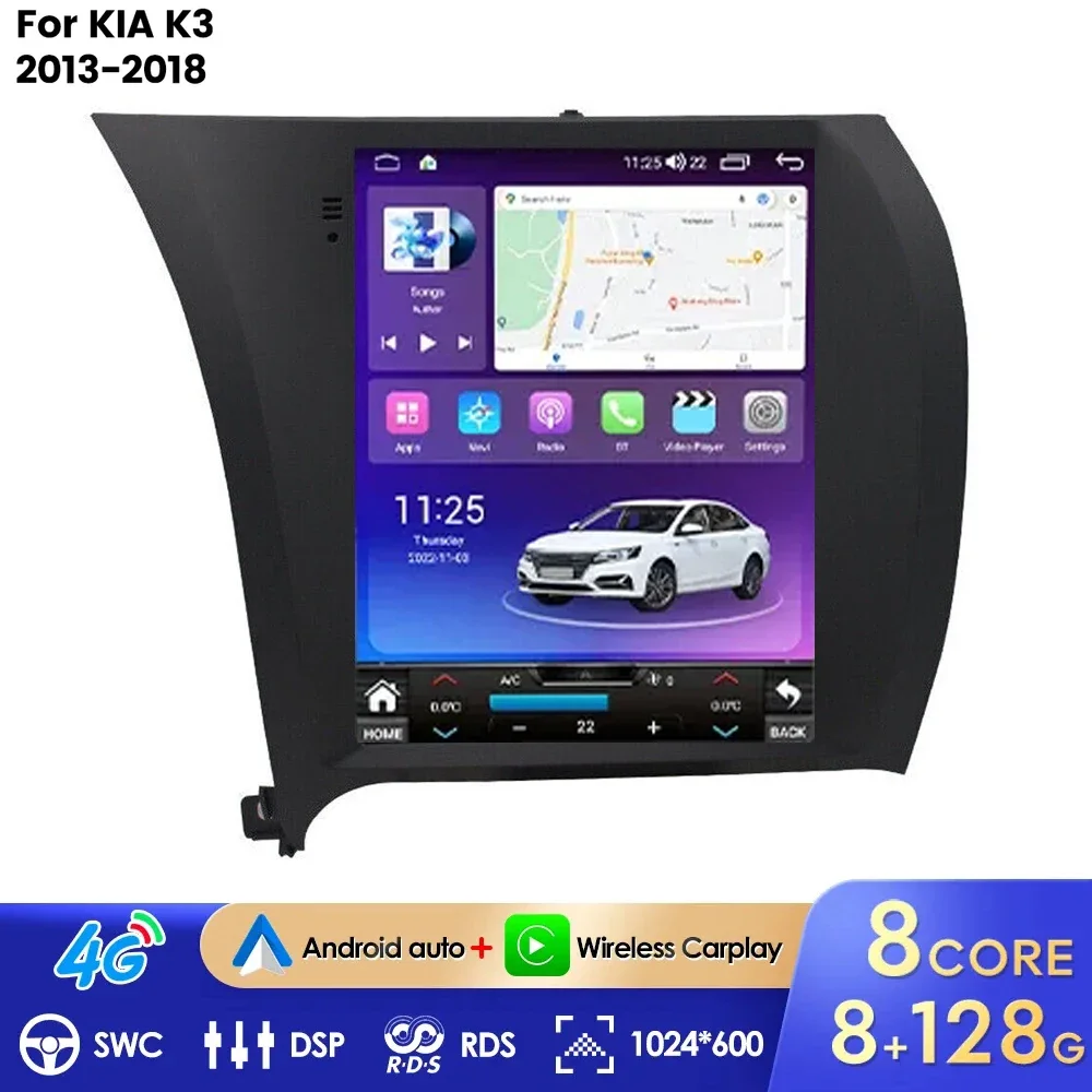 

9.7inch Android 13.0 Radio Player For Kia Cerato K3 2013-2017 Multimedia Video GPS Navigation For Tesla Style Vertical Screen 4G