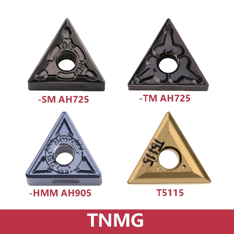 

TNMG TNMG160404-SM TNMG160408-TM AH725 T6130 -HMM AH905 T5115 Carbide Inserts TNMG1604 CNC Turning Tool Lathe Cutter Original