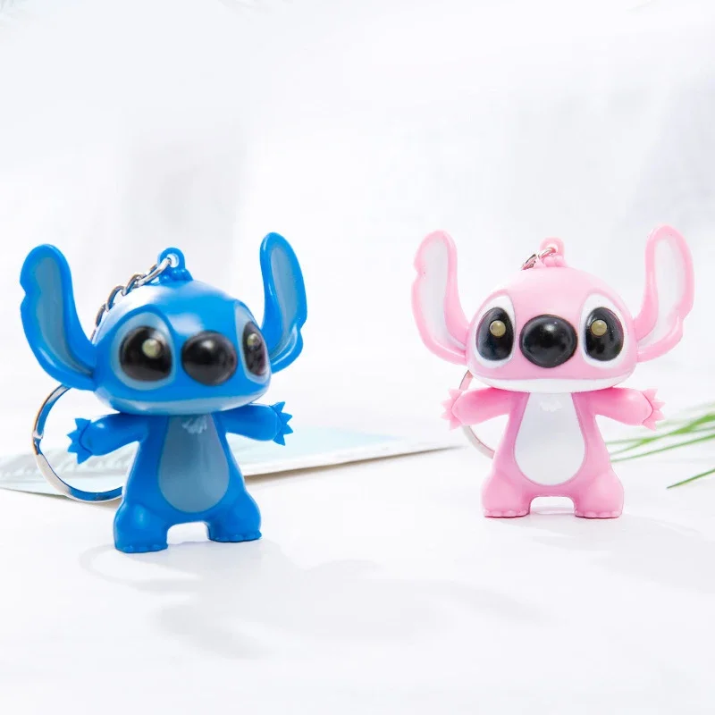

Disney Stitch Anime LED Keychain Cartoon Figure Glowing Night Light Angel Novelty Pendant Ornament Toys Kids Mini Gifts Birthday