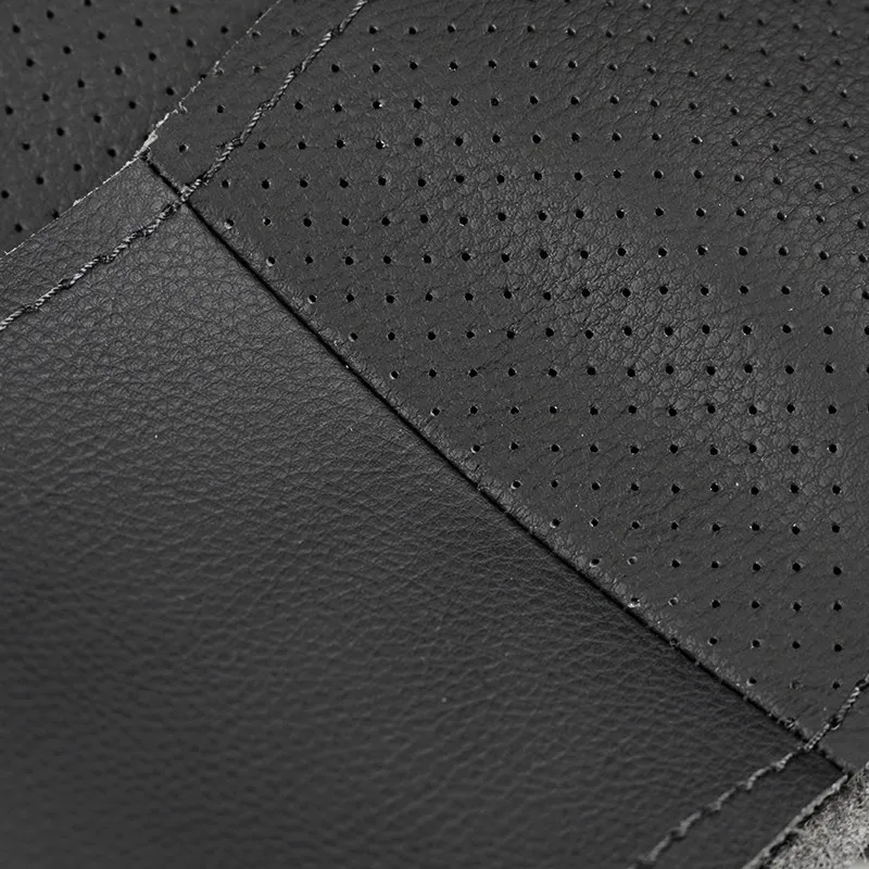 DIY Hand Sewing Car Steering Wheel Soft Perforated Leather Cover Trim Black For VW Golf 4 MK4 1998-2004 Passat B5 1996-2005 Steering Wheel Cover