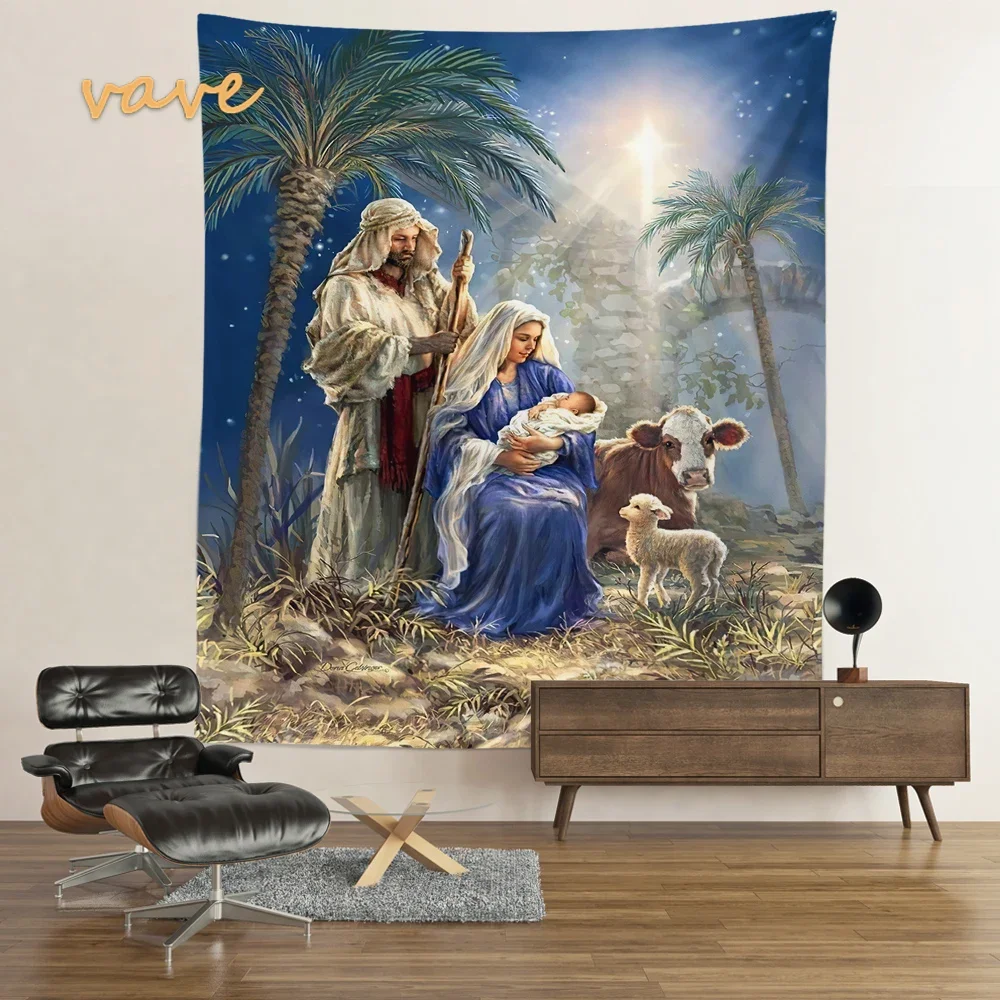 Christmas Decoration Tapestry Nativity Scene Wall Hanging Jesus Angel Easter Christ Room Decor Large Fabric Tapestry Aesthetic tapestry decor