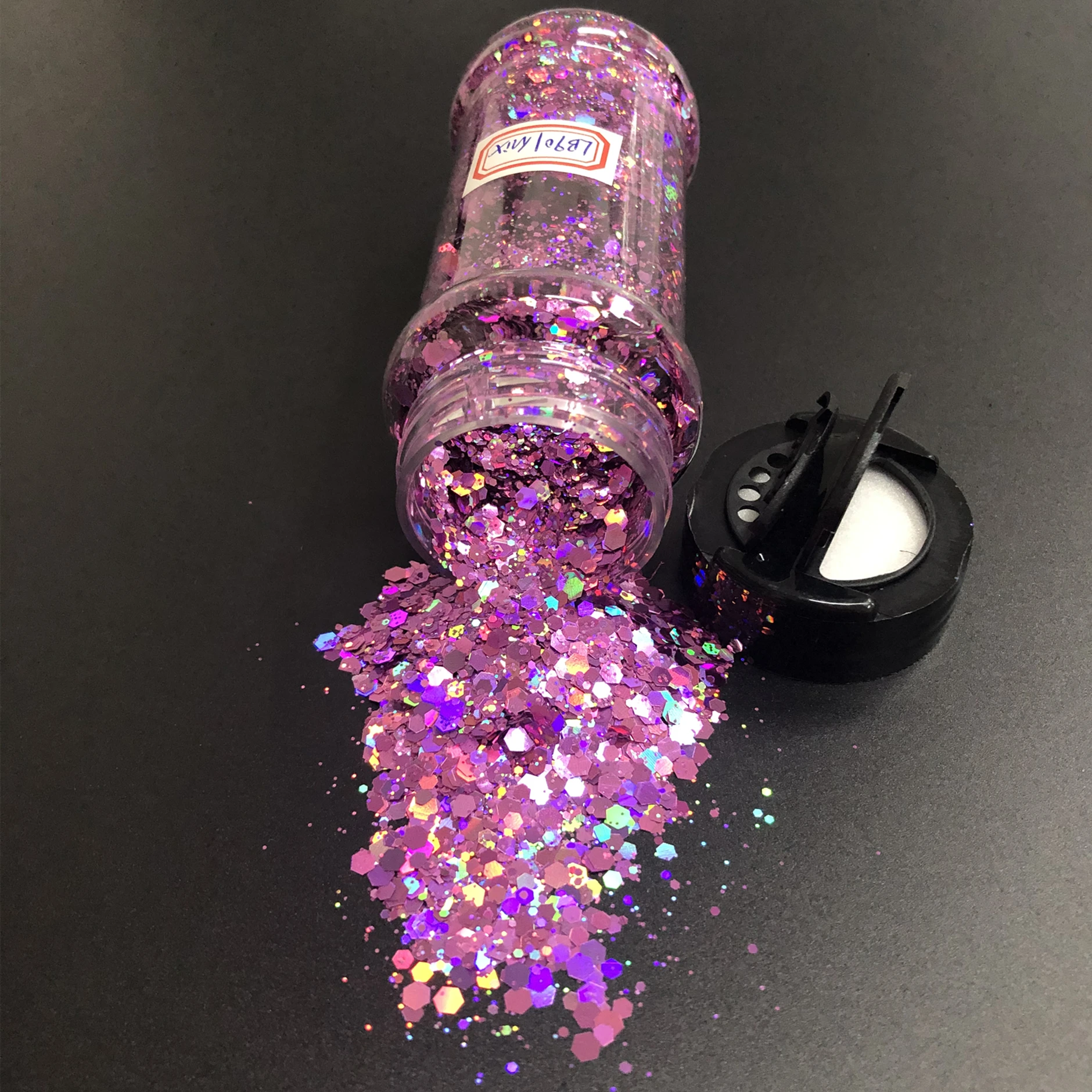 Shaker Packing 24 colors Holographic Chunky Tumbler Craft Nail Glitter Bulk 2oz (57g)