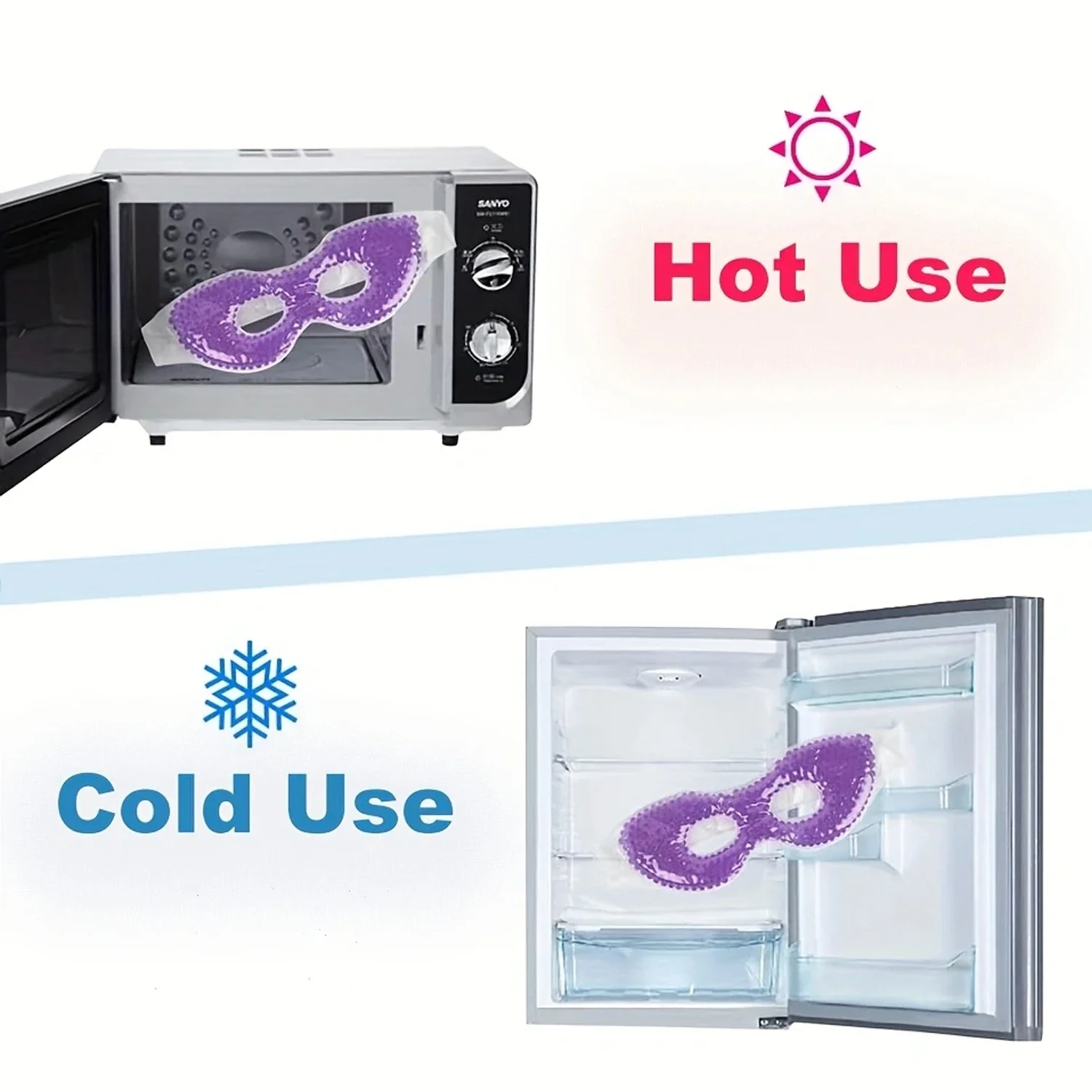 Cooling Gel Eye Mask With Eye Holes Hot Cold Therapy Personal Care Beauty Sleeping Eye Mask for Puffy Dry Eyes Ergo Gel Bead