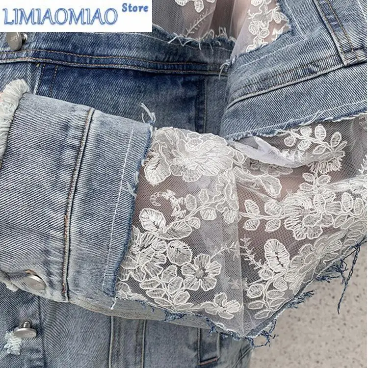 New Loose All-in-one Sunscreen Top Double-layer Mesh Gauze Perspective Embroidery Lace Short Coat Female Tide