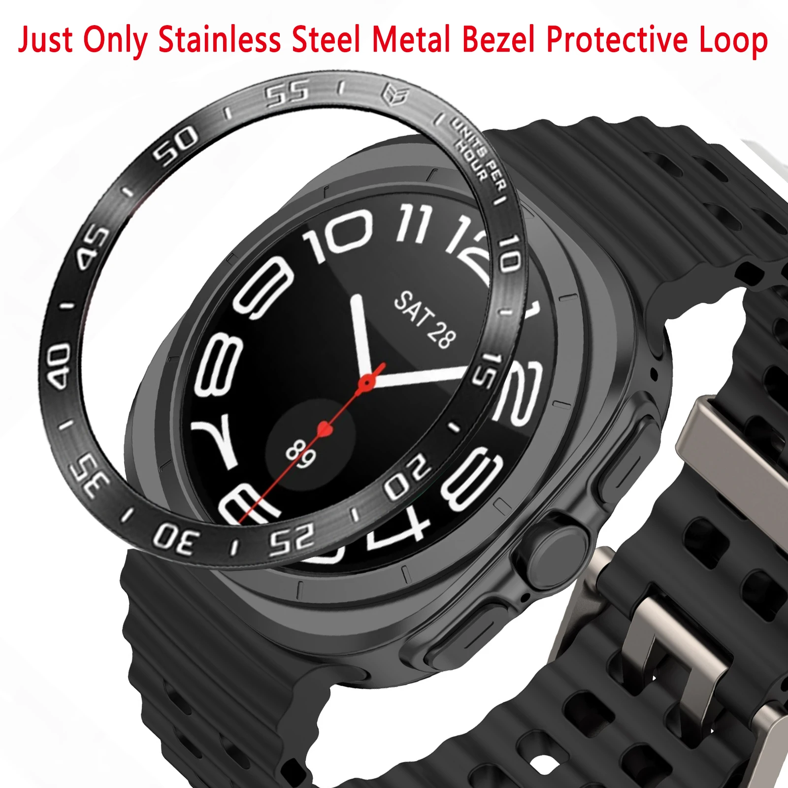 Premium Metal Bezel Ring Case - Smartwatch Protector with Steel Frame Shell