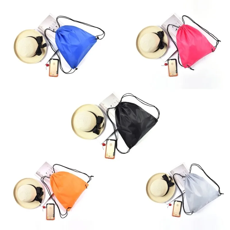 Travel Portable Oxford Sports Bag Drawstring Belt Riding Backpack Gym Drawstring Shoes Bag Clothes Backpacks Waterproof