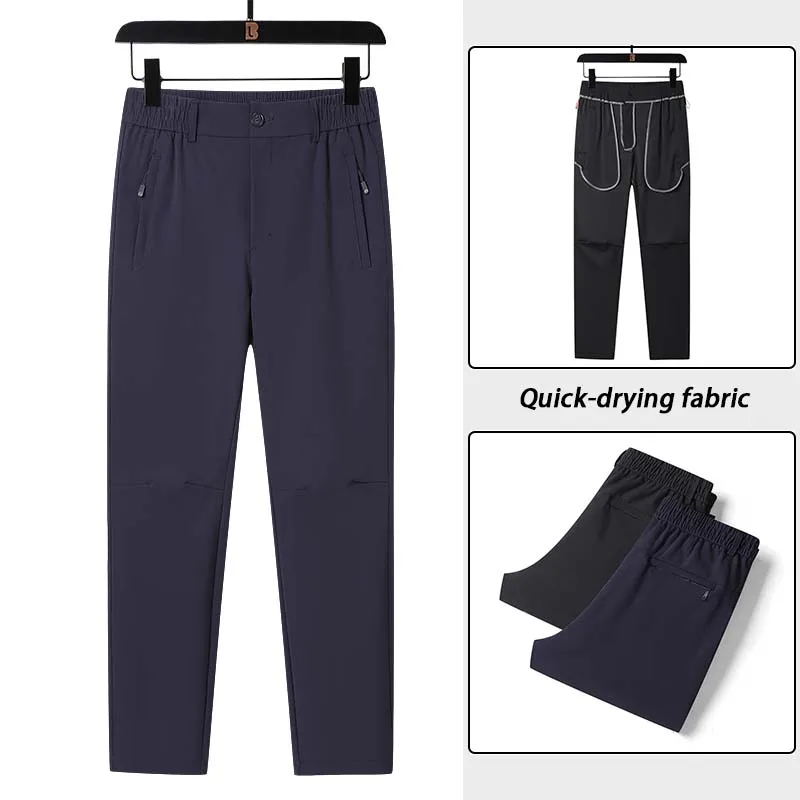 New Ice Silk Breathable Men's Sports Pants Quick Drying Sweat-absorbing Comfortable Cool High Quality Outdoor Casual Trousers 3