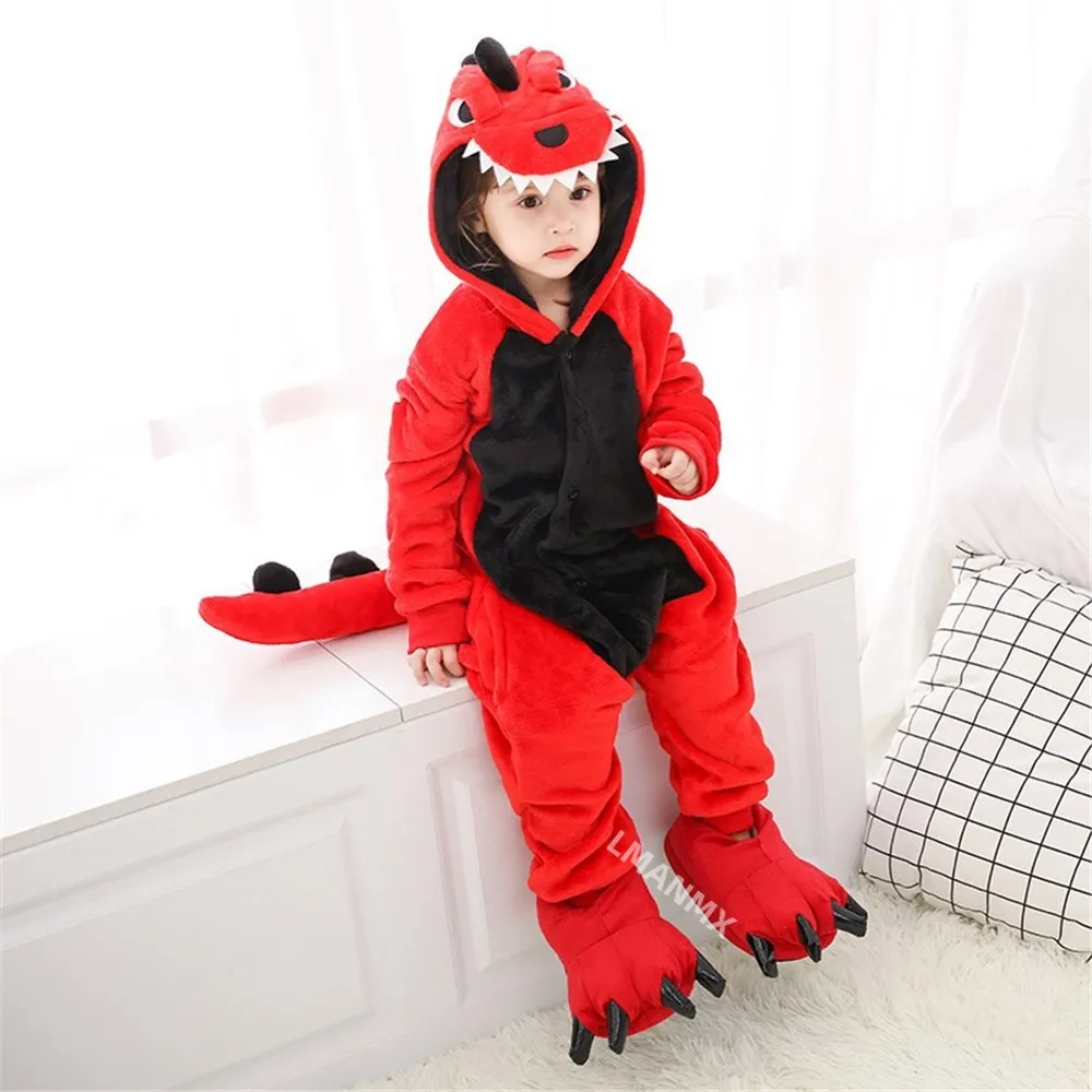 Cosplay Costumes Children Pajamas Dinosaur Kigurumi Onesie Pajamas Set Animal Cosplay Costume Children Party Wear