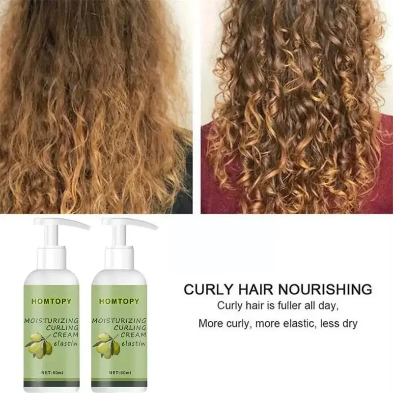 Curly Hair Styling Cream 50ml Hair Volumizing Conditioner Volume Lift Elastin Curl Defining Nourishing Care