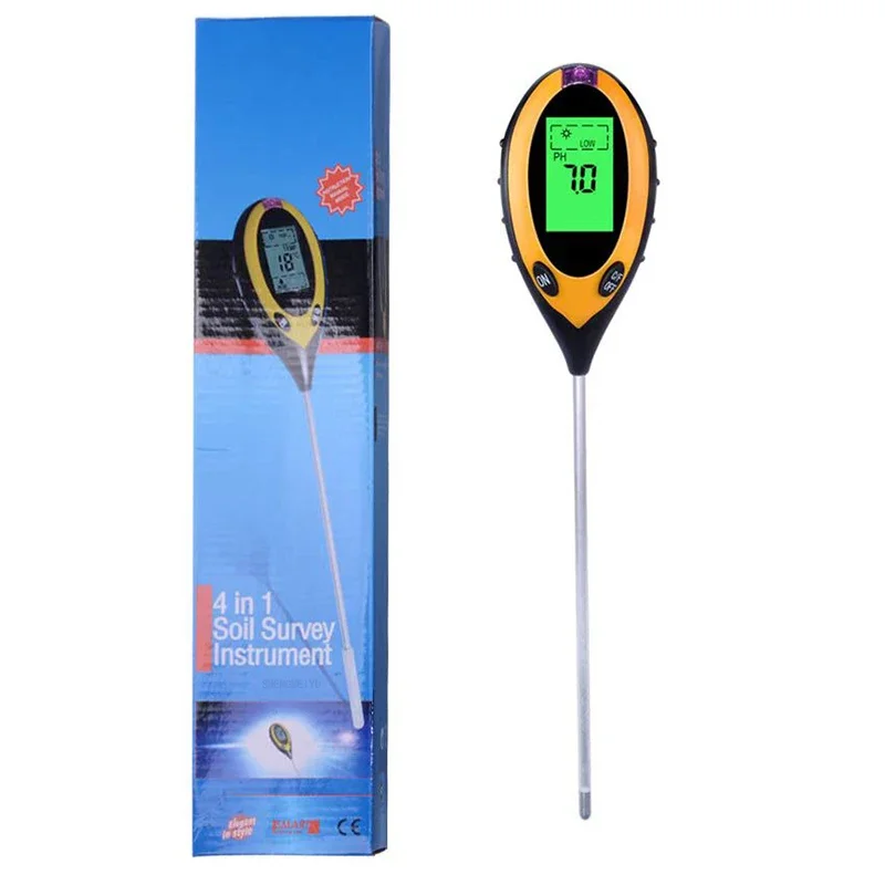 Soil Tester 4 in1 Soil PH Meter Moisture meter Temperature Sunlight Intensity measurement Analysis Acidity Test soil tester ph meter