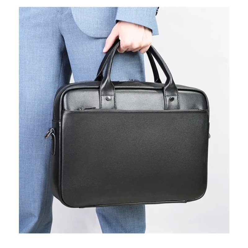 

New Men's Briefcase 2024 Niche Design Texture Office Computer File Handbag Fashion Simple Business Casual Crossbody Bag