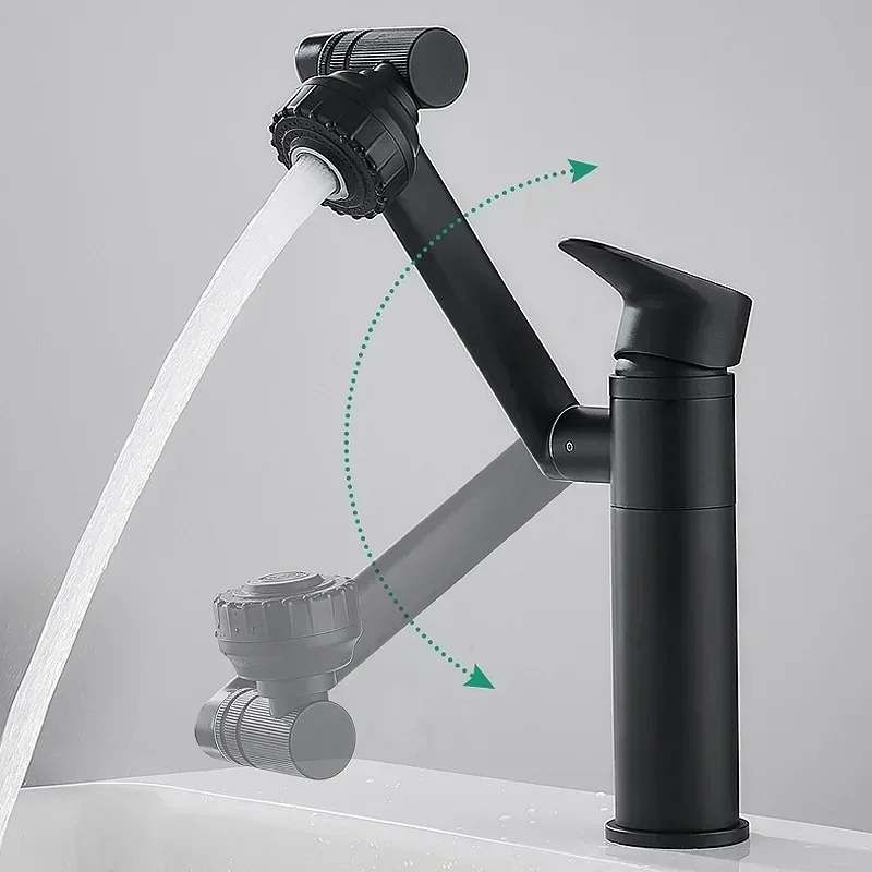 Basin Faucet Faucet Aerator Bathroom Faucet 1080&deg; Swivel Bathroom Sink Faucet Mixer Deck Mounted Splash Proof Water Tap Shower Head Aerators Plumbing Tapware For Bathroom