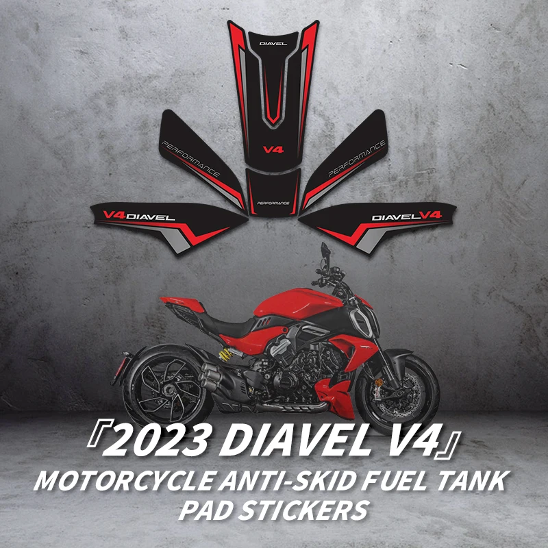 For DUCATI DIAVEL V4 2023 Years Motorcycle Accessoreis Fuel Tank Anti Slip Stickers Kits Bike Gas Pad Decals Can Choose Color vansvans vans color theory slip on brown vn0a7q5dbll