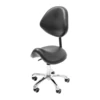 Rolling Saddle Stool Work Chair Height Adjustable  with Wheels +Backrest Heavy Duty 3