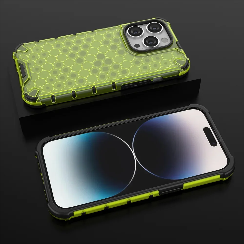 Honeycomb Shockproof Translucent Protective Phone Case