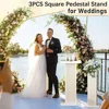 3PCS Square Pedestal Stand for Party,White Wood Display Pedestal Stands for Parties,Fluted Plinth Pillars Table Stands 4