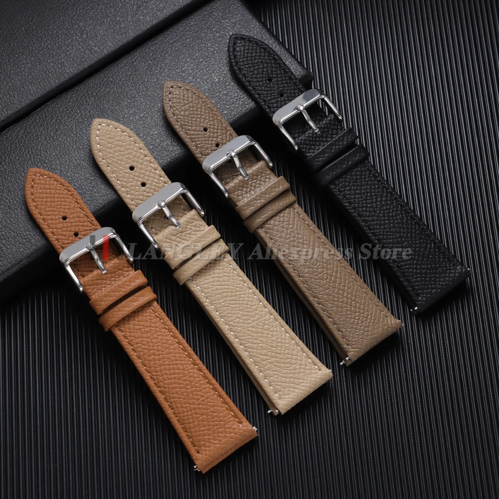 Epsom Leather Quick Release Watch Strap with Handmade Palm Pattern