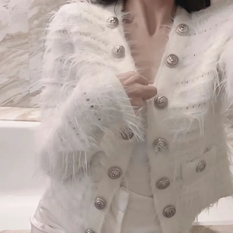 

Женская одежда, новинка 2023, модная Свободная Повседневная темпераментная Милая Лоскутная однотонная куртка на пуговицах с длинным рукавом и бахромой, топы