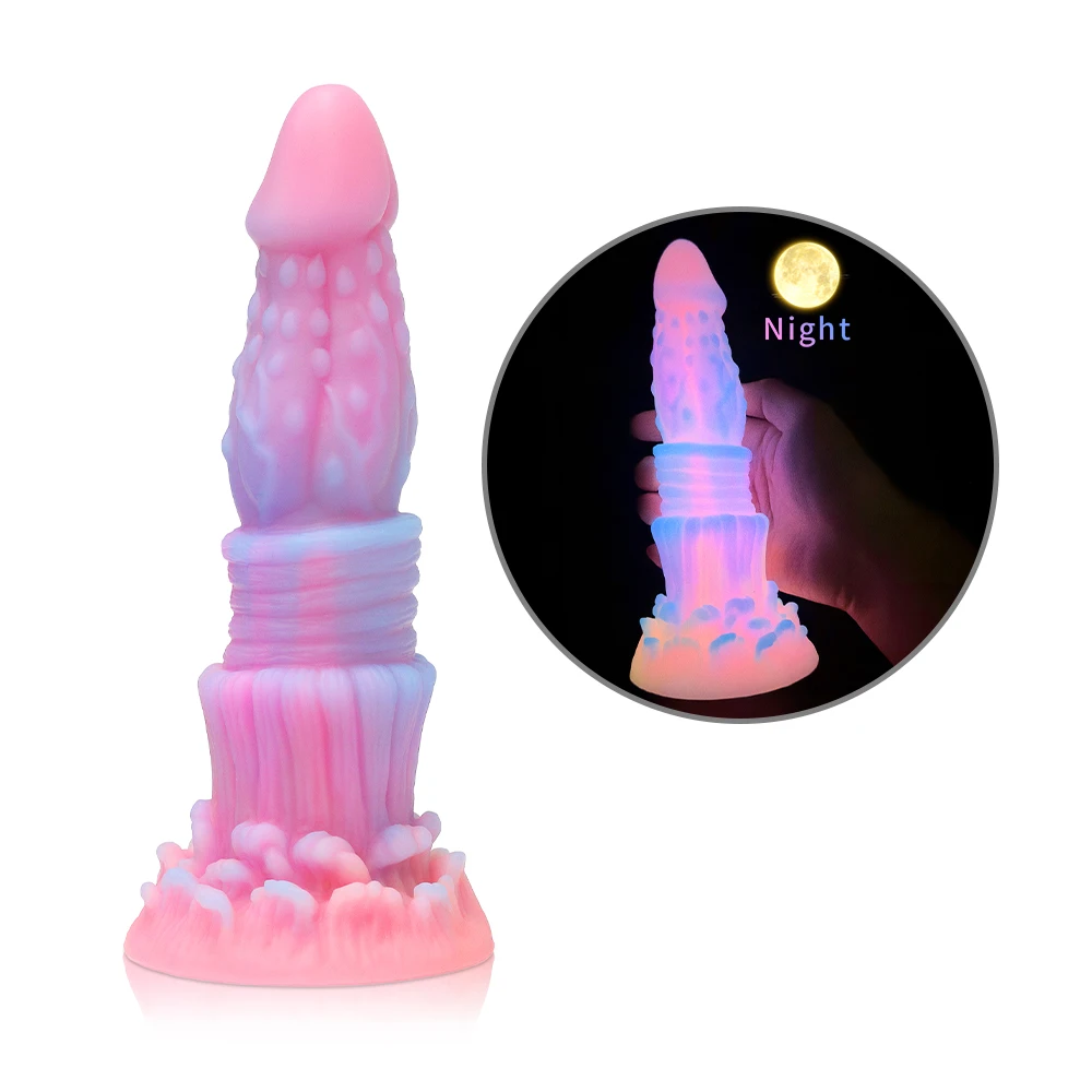 Dark Glowing dildo for Woman with Suction Cup Anal Butt Plug Sex Toys for women Big soft cock Light Erotic