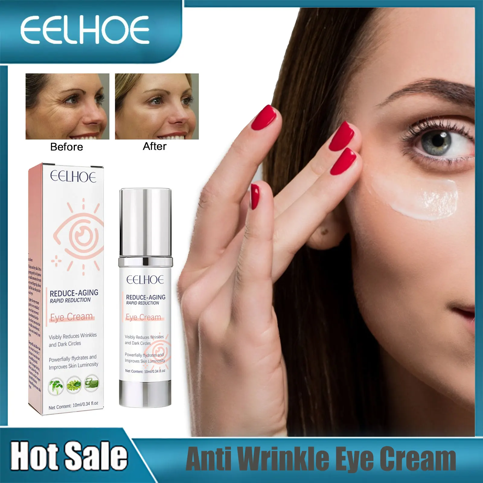 Anti Wrinkles Eye Cream Whitening Dark Circle Under Eyes Puffiness Remove Bag Fade Fine Line Firming Collagen Cream Moisturizing