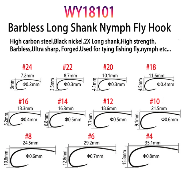 Bimoo 30pcs High Carbon Steel Barbless Fly Tying Hooks For Tying Jig Nymph  Stonefly Caddis Nymph Wet Dry Fly Trout Fishing Lures