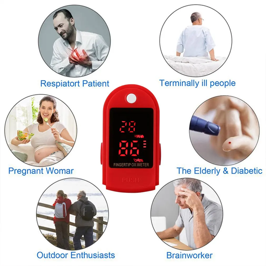 Finger Oximeter Digital Fingertip Pulse Oximeter Blood Oxygen Saturation Meter Finger SPO2 PR Heart Rate Monitor Health Care