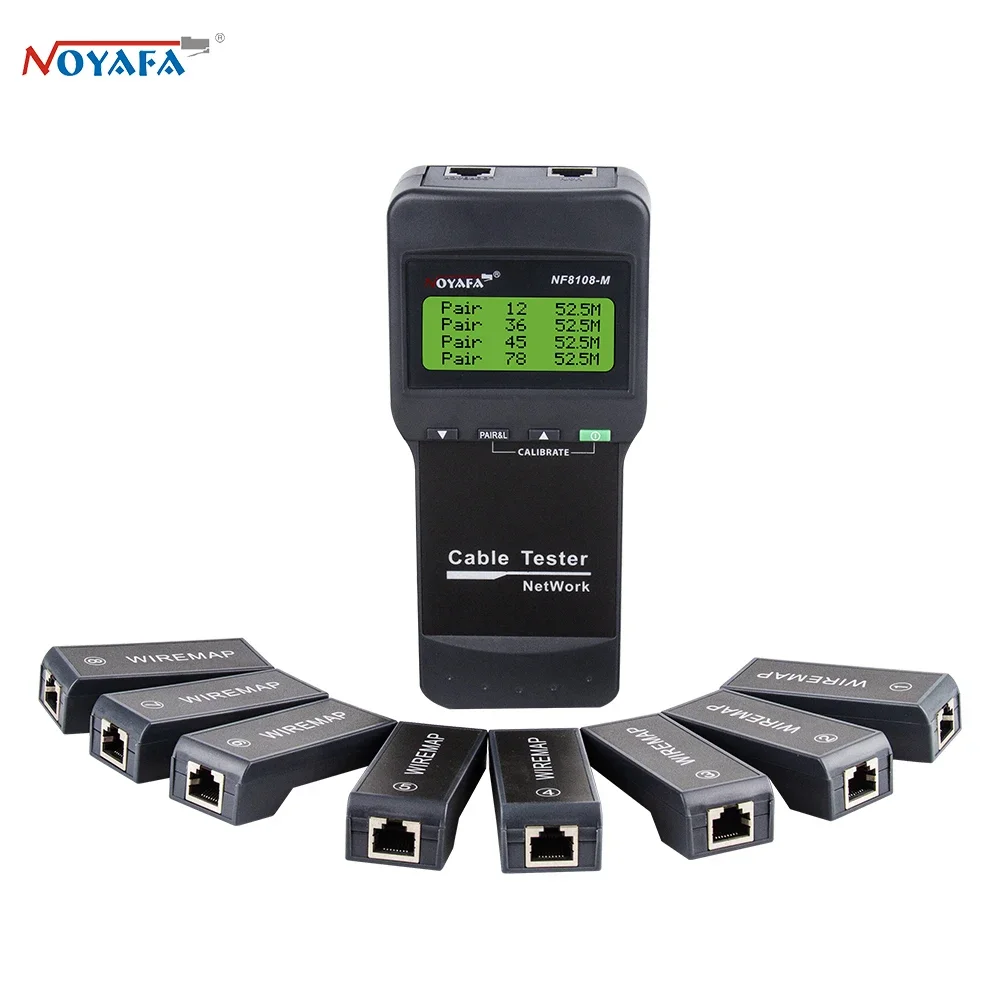NOYAFA NF-8108M Digital Network LAN Cable Tester Meter RJ45 5E, 6E Coaxial Cable Tracker Tool Measure Network Cable Length 6