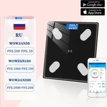 

Bluetooth Electronic Scale Smart BMI Body Fat With LED Wireless Bathroom Scale Balance Body Composition Weight Household Scales