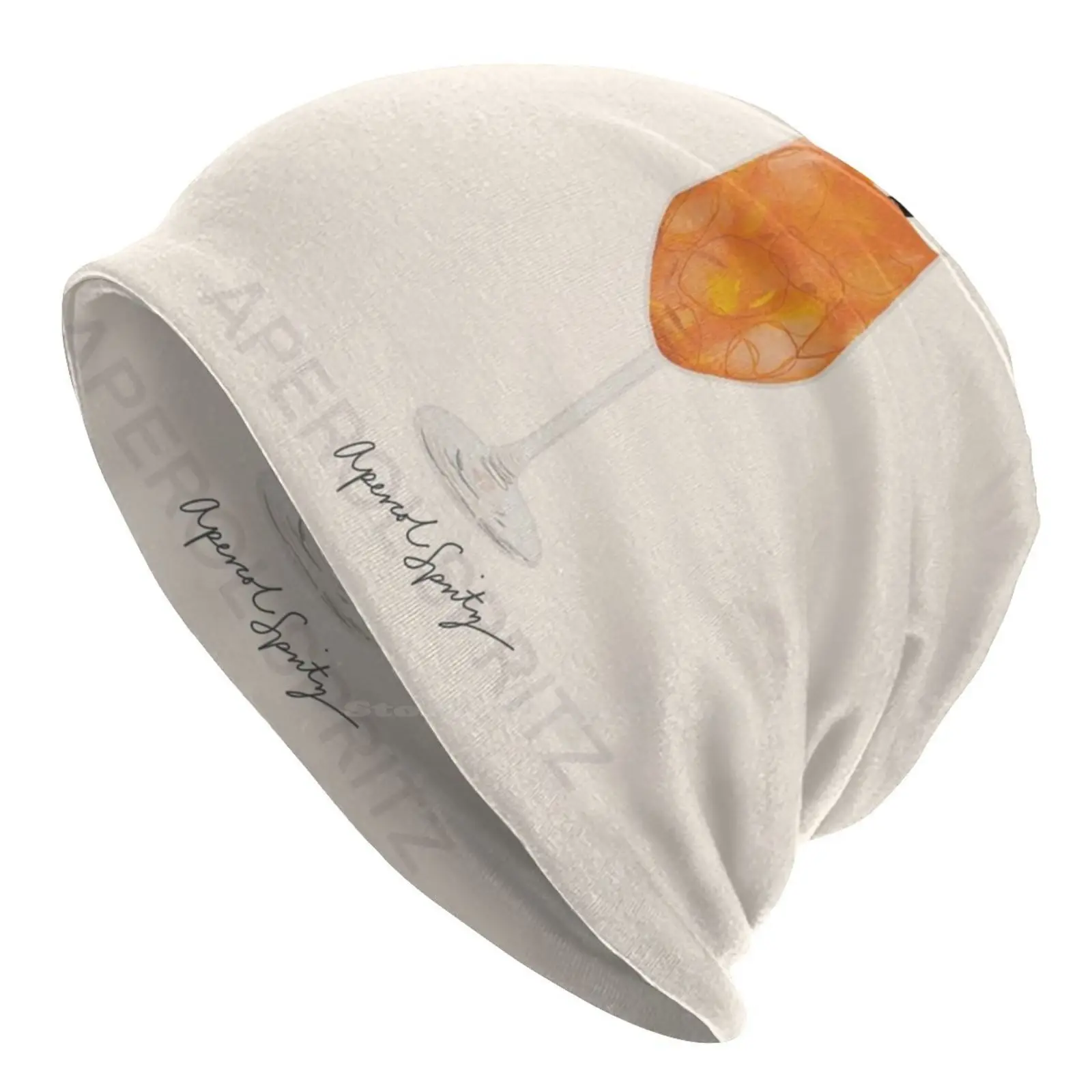 Spritz Print Cappello Lavorato A Maglia Warm Beanie Outdoor Caps Spritz Drinks Happyhour Aperitivotime Bar Friends Cocktail Food
