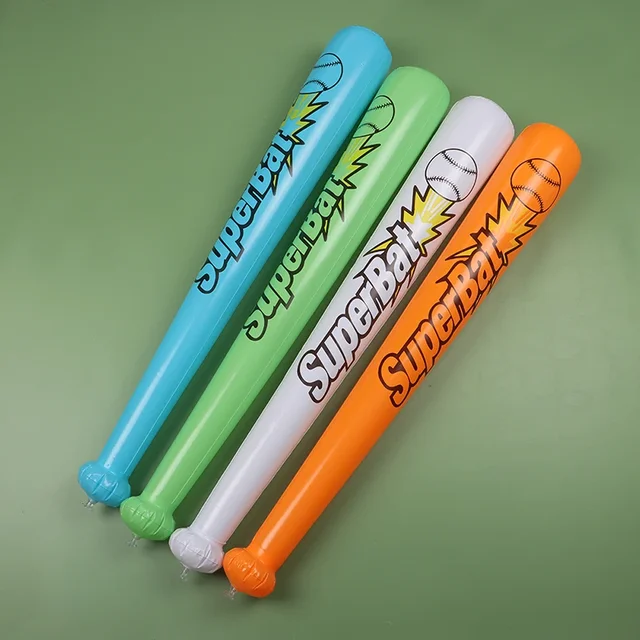 Batte De Baseball Gonflable Effet Bois - Accessoire Festif Pour Animations, Concerts Et Encouragements