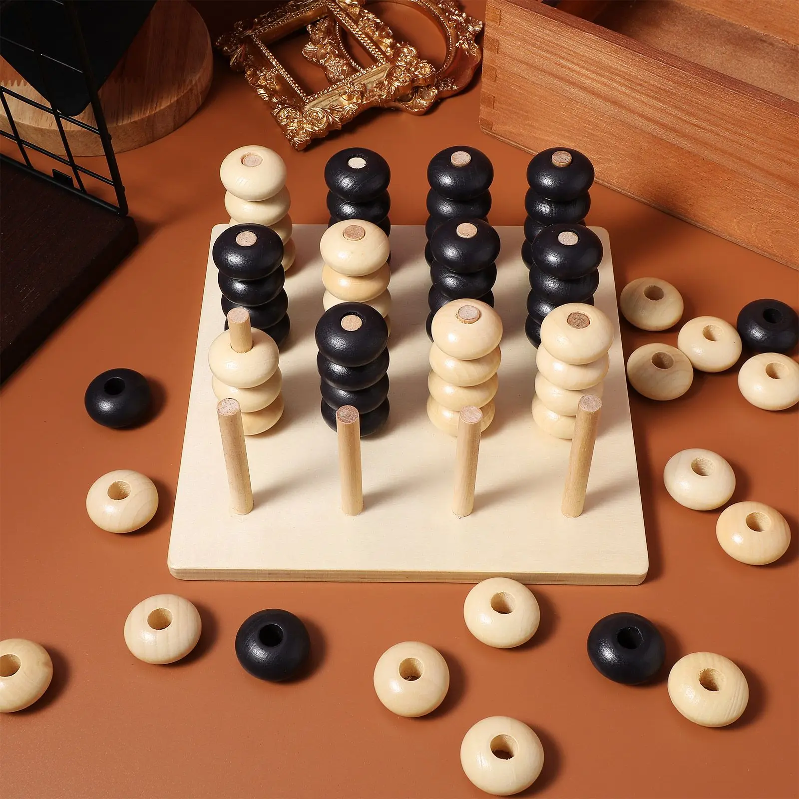 Sizi Chess Toys Interactive Board Game Fold Brain Teaser Educational Bamboo Kids