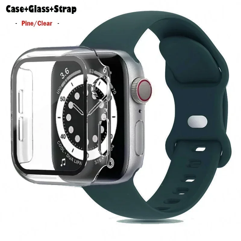 Premium Silicone Watchband with Glass Case