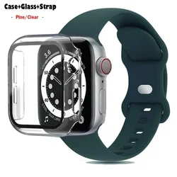 Premium Silicone Watchband with Glass Case - 42mm series 321 (Olive Clear 19)